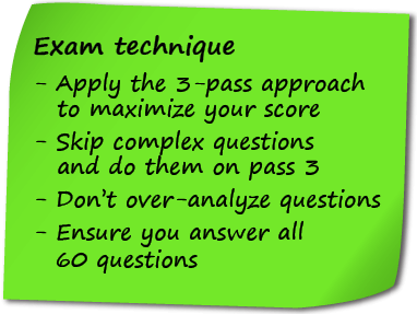 Three pass approach to sitting your exam.