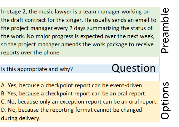 Practitioner exam tip – example standard style question.