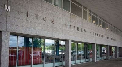 Milton Keynes Central bus station.
